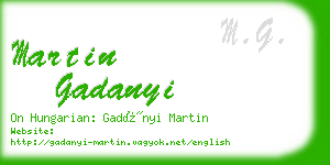 martin gadanyi business card